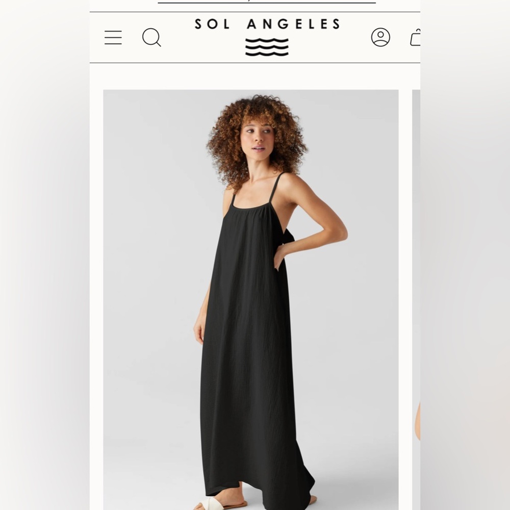 NWT SOL ANGELES BLACK GAUZY MAXI  Dress